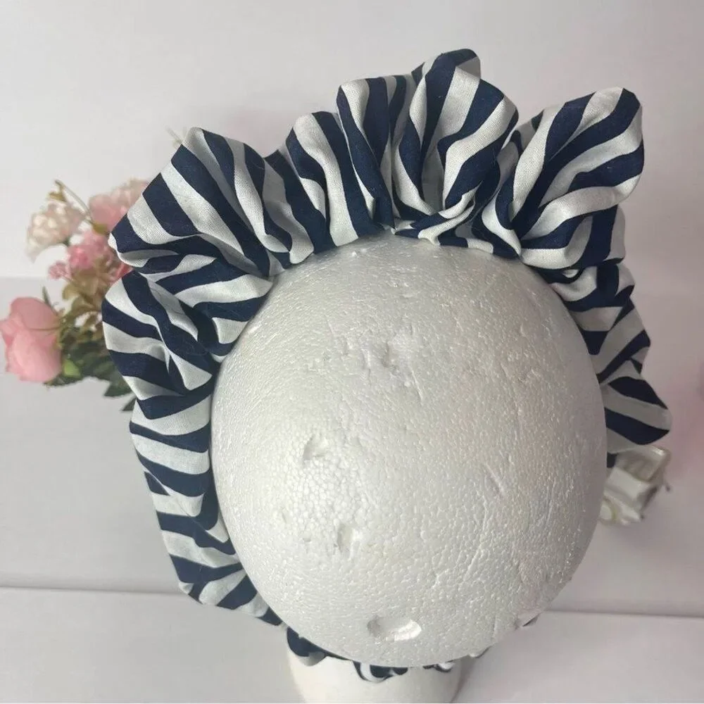 Headband wrap scrunched Women striped elastic